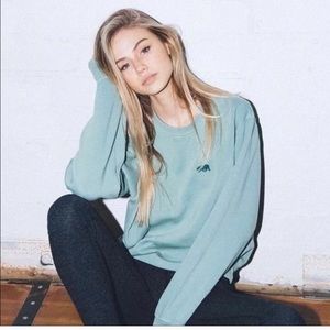 Brandy Melville green Erica crewneck